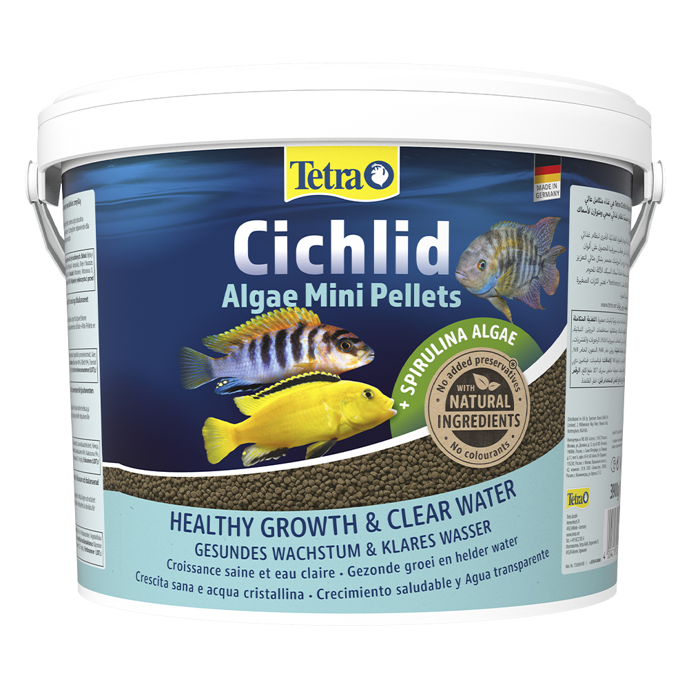 Корм для рыб Tetra Cichlid Algae Mini Pellets 10л растительные мини гранулы (ведро) Корм для рыб Tetra Cichlid Algae Mini Pellets 10л растительные мини гранулы (ведро)